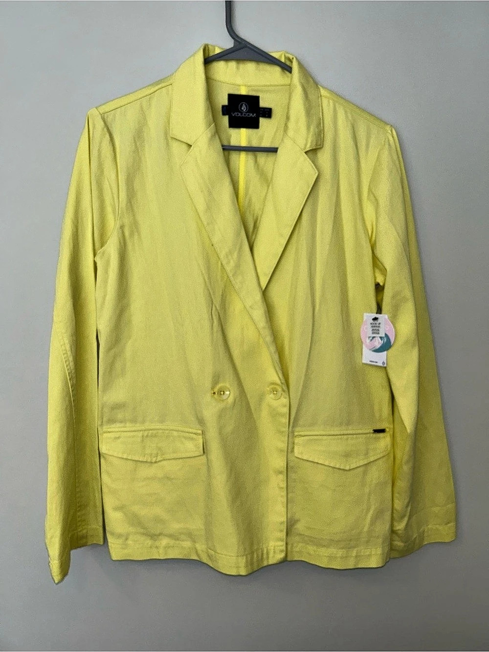 Volcom Coco Twill Blazer Twill Blazer in Yellow Size Small NWT